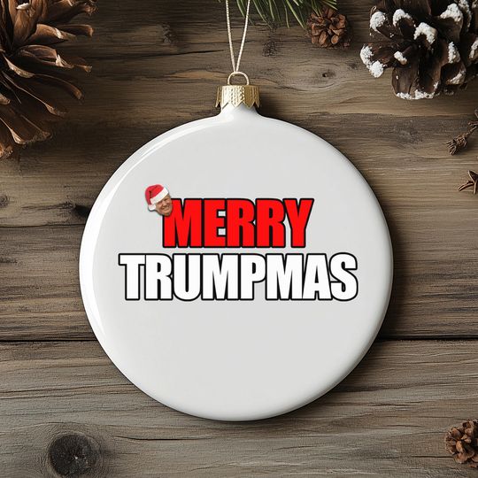 Discover Funny Merry Trumpmas Ceramic Ornament, Trump Christmas Ornament