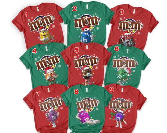 Discover M And M Candy Matching Christmas Shirt, M And M Group Family Shirt, M&M Christmas Shirt