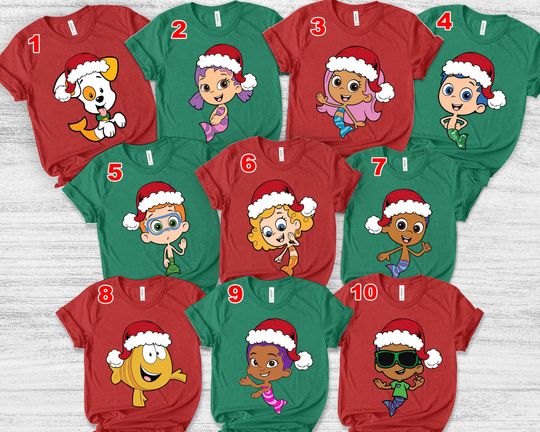 Discover Bubble Guppies Christmas Custom Shirt, Bubble Guppies Matching Shirt