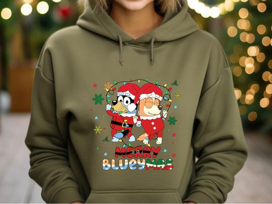 Discover Merry Blueymas Hoodies, Cute BlueyDad Christmas Hoodies, Christmas Gift