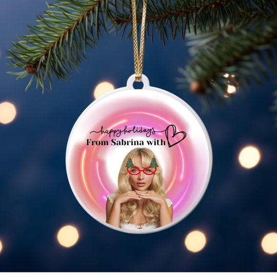 Discover Custom Sabrina Carpenter Ceramic Ornament | Perfect Xmas 2024 Gift for Friends