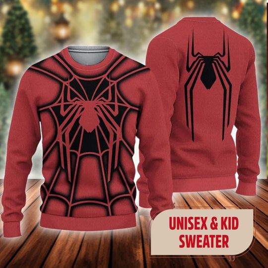 Discover Spider Christmas Ugly Sweater, Superhero Xmas Sweater
