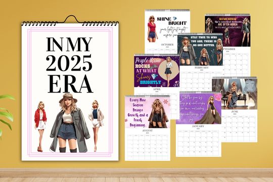 Discover In My 2025 Era Calendar, Taylor 2025 Inspired Motivational Quotes Wall Calendar