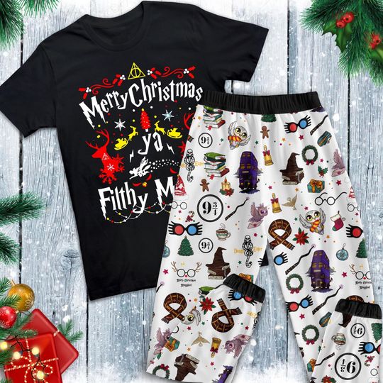 Discover Cute Wicth Holiday Pajamas Set, Harry P0tter Christmas Pajamas Set