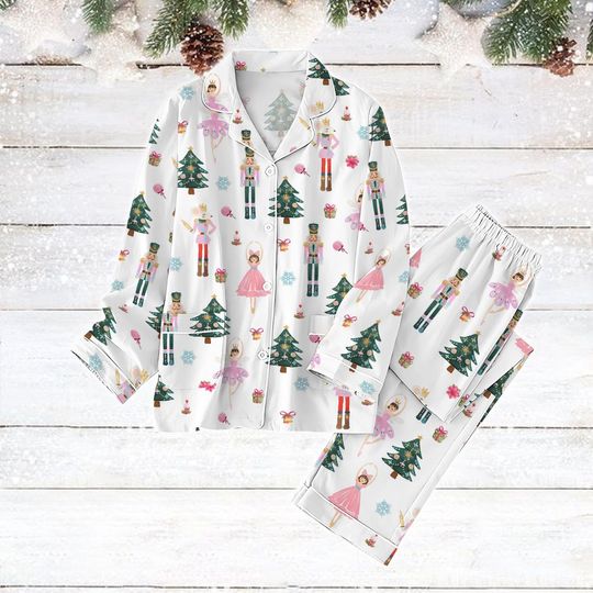 Discover Nutcracker Christmas Pajamas Set,  Pink Fairy Women Pajamas