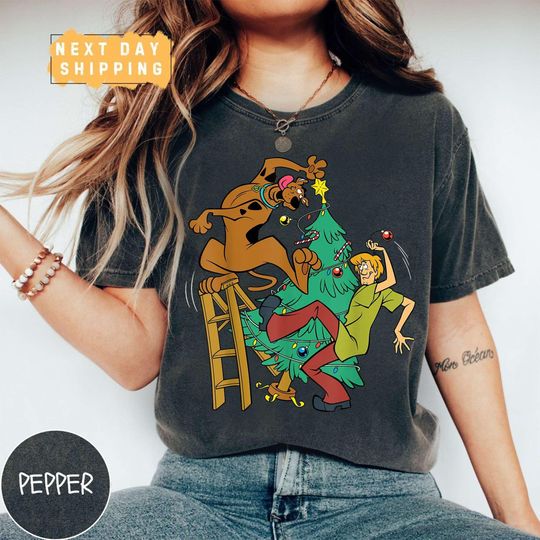 Discover Comfort Colors Christmas Scooby Doo Shaggy Decorate Tree Holiday Shirt