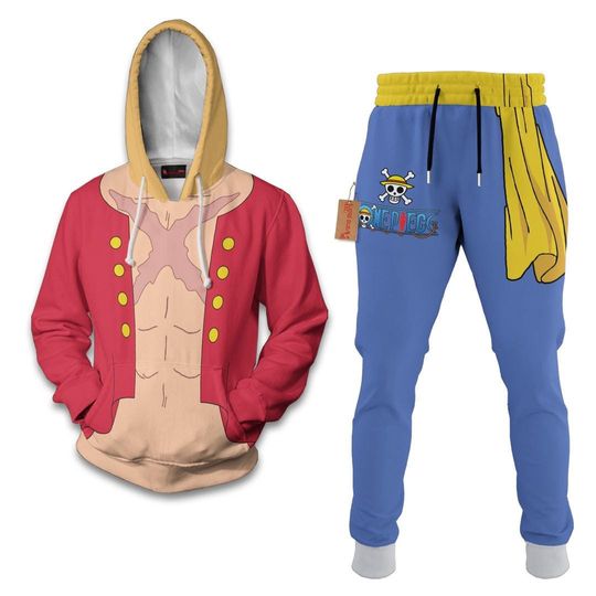 Discover Luffy Hoodie And Jogger Set Anime Costume