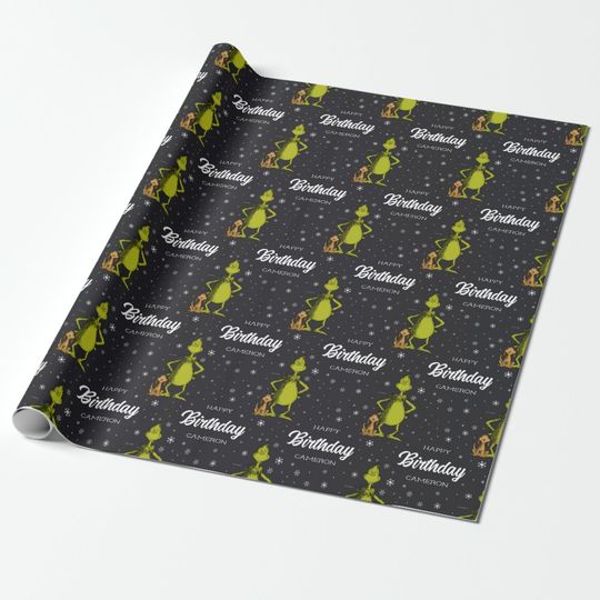 Discover Funny character Chalkboard Birthday Wrapping Paper