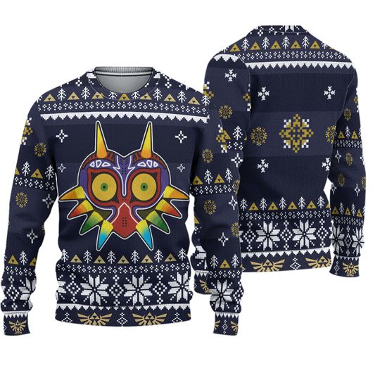 Discover Majoras Mask Legend Of Zelda Christmas Ugly Sweater, Video Game Characters Sweater