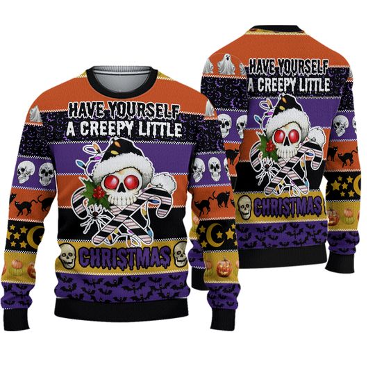 Discover Skull Creepy Ugly Christmas Sweater
