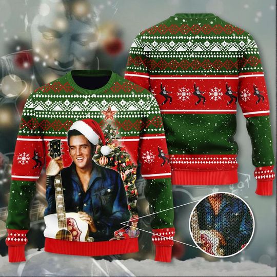 Discover Elvis Presley 3D Ugly Sweater A Tribute To The King Of Christmas – Xmas Sweaters