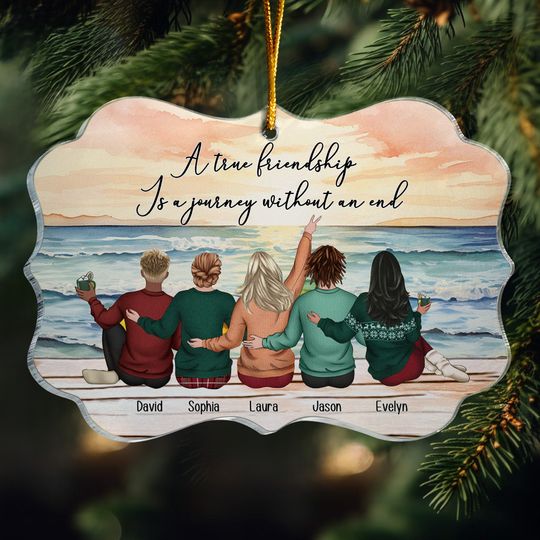 Discover A True Friendship Is A Journey Without An End - Personalized Acrylic Ornament
