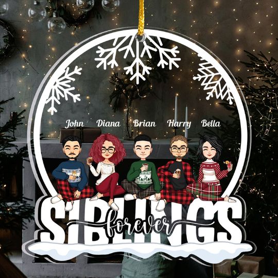 Discover Siblings Forever - Personalized Siblings Ornament