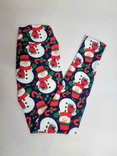 Discover Christmas Snowman Leggings, Super Soft Milk Silk Leggings, Beautiful Christmas
