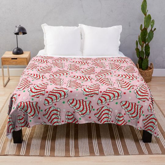 Discover Christmas Tree Snack Cakes Throw Blanket