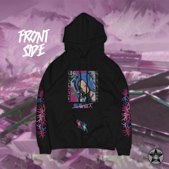 Discover Unisex Oversize Valorant Neon Black Hoodie