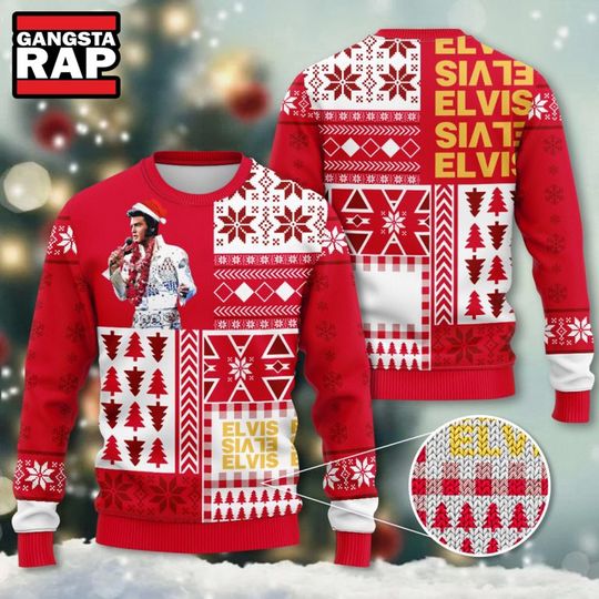 Discover Elvis Presley Rock Roll Ugly Christmas Sweater