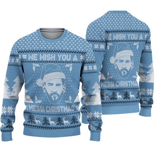 Discover Messi Christmas Ugly Sweater "We Wish You a Messi Christmas" Sweater
