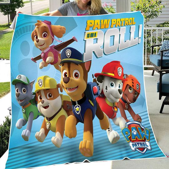 Discover Paw Patrol Fleece Sherpa Blanket, Cartoon Show Blanket