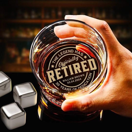 Discover Personalized The Legend Has Officially Retired Rock Glass