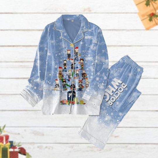 Discover Christmas Doctor Who Pajamas Set, Vintage Tardis Womens Pajamas
