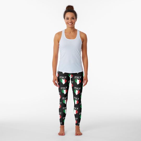 Discover Italy - Italian Flag Heart Leggings