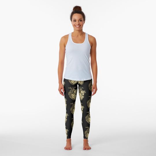 Discover Glittering anatomical heart Leggings