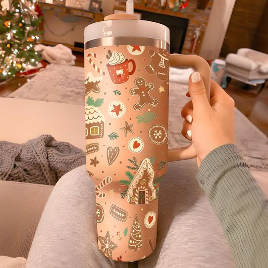 Discover Christmas Gingerbreads Tumblers 40 oz With Handle, Christmas Gifts