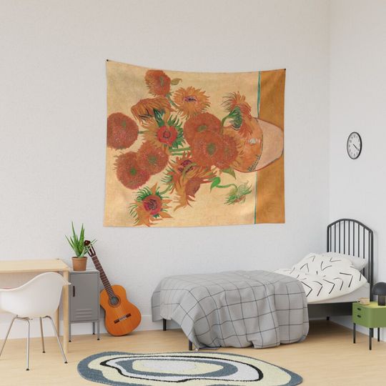 Discover Vase with Fourteen Sunflowers by Vincent van Gogh Tapestry