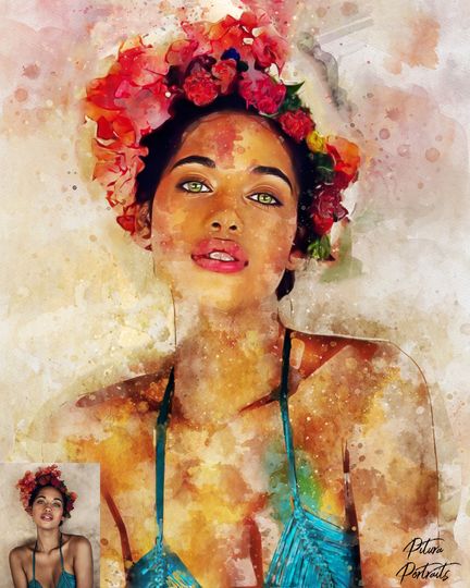 Discover Custom Portrait, Painting From Photo, Watercolor, Digital Portrait, Couple Portrait