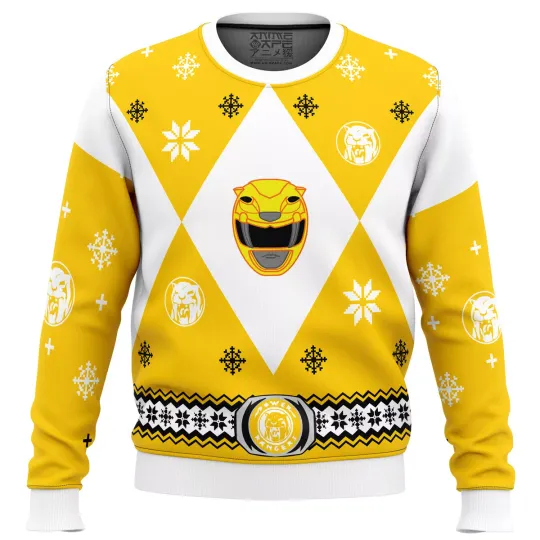 Discover Mighty Morphin Power Rangers Yellow Ugly Christmas Sweater