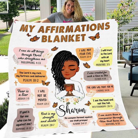 Discover My Affirmations Blanket, Personalized Blankets, Christian Gifts, Inspirational Gifts