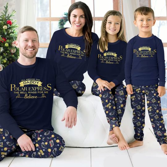 Discover Personalized All Aboard The Polar Express Pajamas Set
