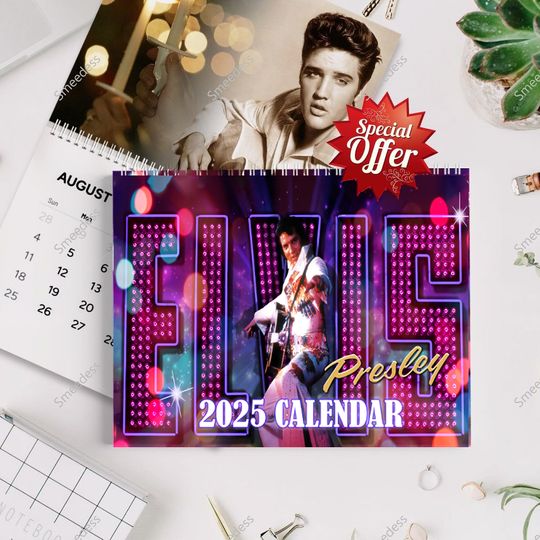 Discover Elvis 205 Calendar, Presley 2025 Wall Calendar, The Hillbilly Cat Celebrity Calendar 2025