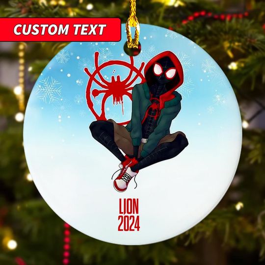 Discover Custom Miles Morales Xmas Ornament, Spider Verse Christmas Ornament