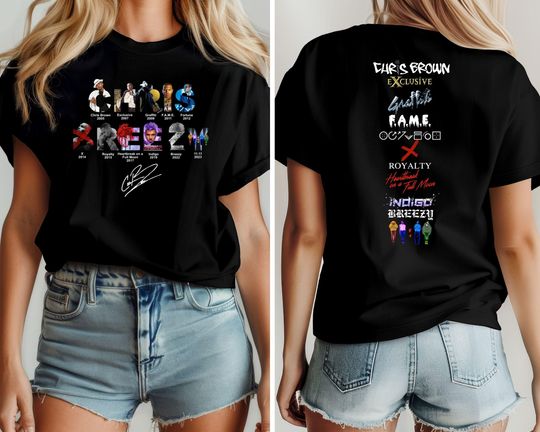 Discover Chris Brown 11:11 Tour 2024 Shirt - Breezy Vintage Apparel