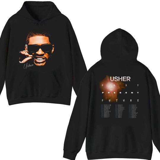 Discover Usher Past Present Future Tour 2024 Shirt, Usher 2024 Concert Gift hoodie