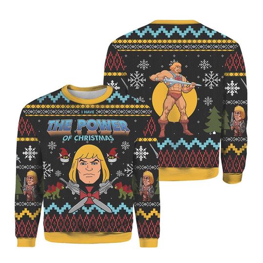Discover The Power of Christmas Heman Ugly Sweater, He-man Ugly Christmas Sweater