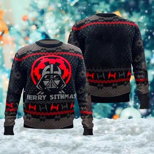 Discover Vader Character Movie Ugly Christmas Sweater, Horror Movie Ugly Xmas Sweatshirt, All Over Print 3D Shirt, Christmas Gift