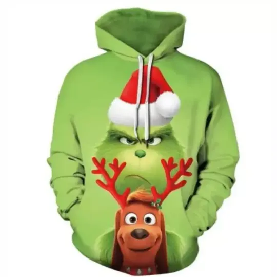 Discover The funny character Christmas And Dog Merry Christmas 3D Hoodie All Over Printed