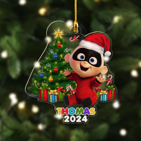 Discover Personalized Incredibles Ornament, Baby Superhero Character Xmas Ornament Fan Gift, Customized 2024 Christmas Tree Decor Gift