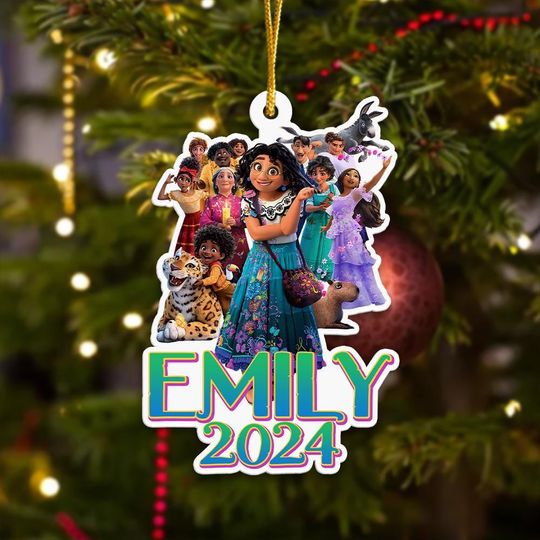 Discover Personalized Princess Ornament, Animated Movie Xmas Ornament Shape Fan Gift, Customized 2024 Christmas Tree Decor Gift