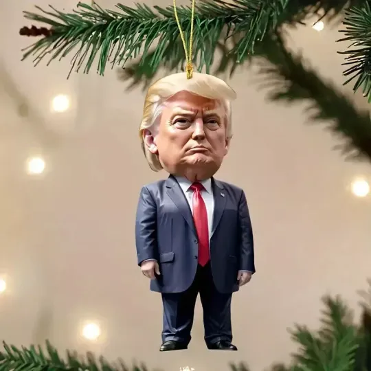 Discover Patriotic Donald Trump 2024 Christmas Ornament, Acrylic Tree Decor, Holiday Gift ID63F