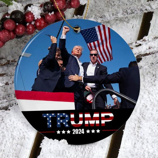 Discover Trump 2024 Ceramic Christmas Ornament