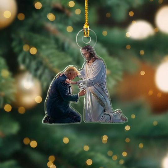 Discover Jesus and Trump 2024 Christmas Keepsake Ornament
