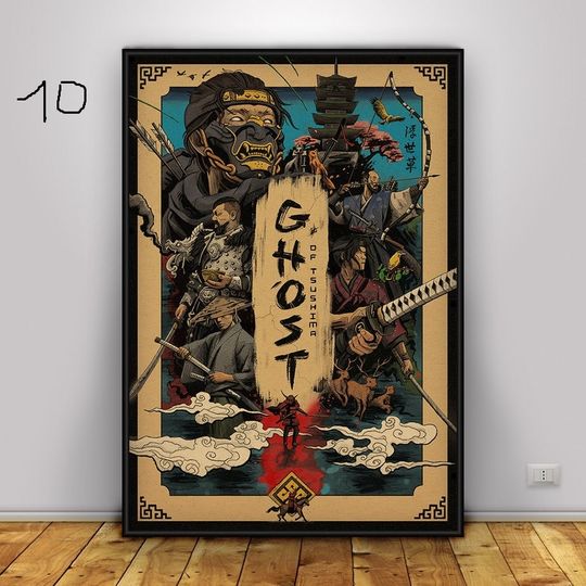 Discover Ghost of Tsushima Game Poster Kraft Print for Home Decor