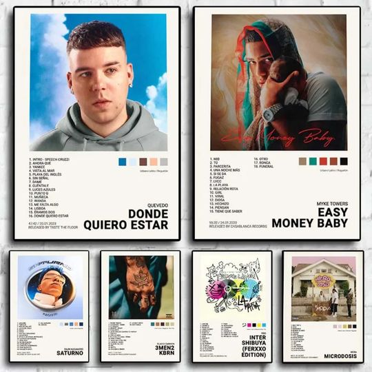 Discover Nordic Pop Rapper Quevedo Poster Aesthetics Mora Feid Eladio Carrion Music Album Poster