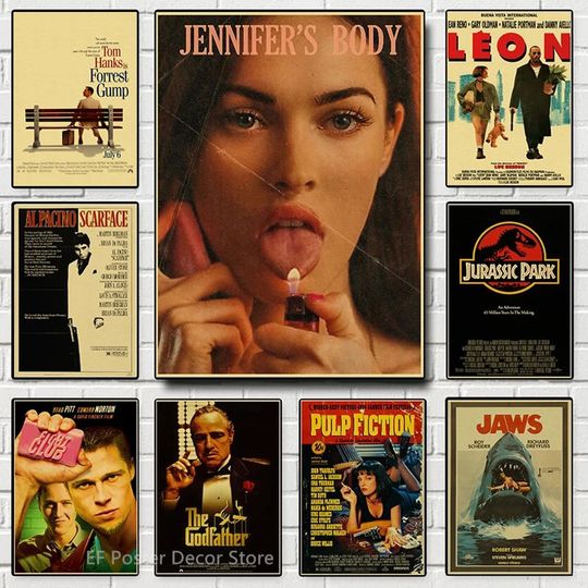Discover Classic Film Poster Prints Vintage Home Room Art Wall Decor, Movie Poster