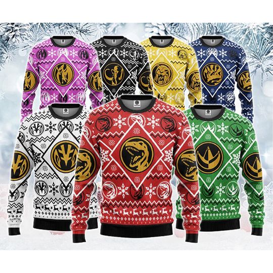 Discover Power Ranger 3D Mighty Morphin Power Ranger Custom Ugly Christmas Sweater