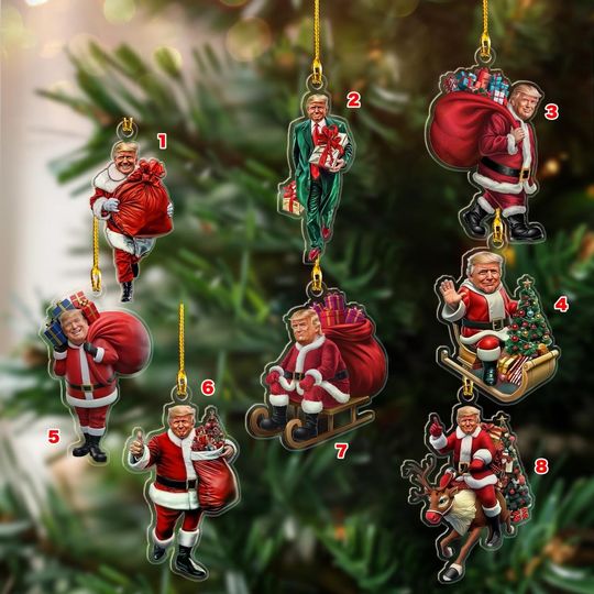 Discover Santa Trump Christmas 2024 Ornament - Humorous Holiday Decoration